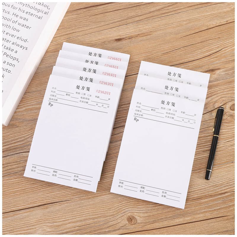 In stock: Prescription slips/stickers for pharmacies, clinics, and community health centers.