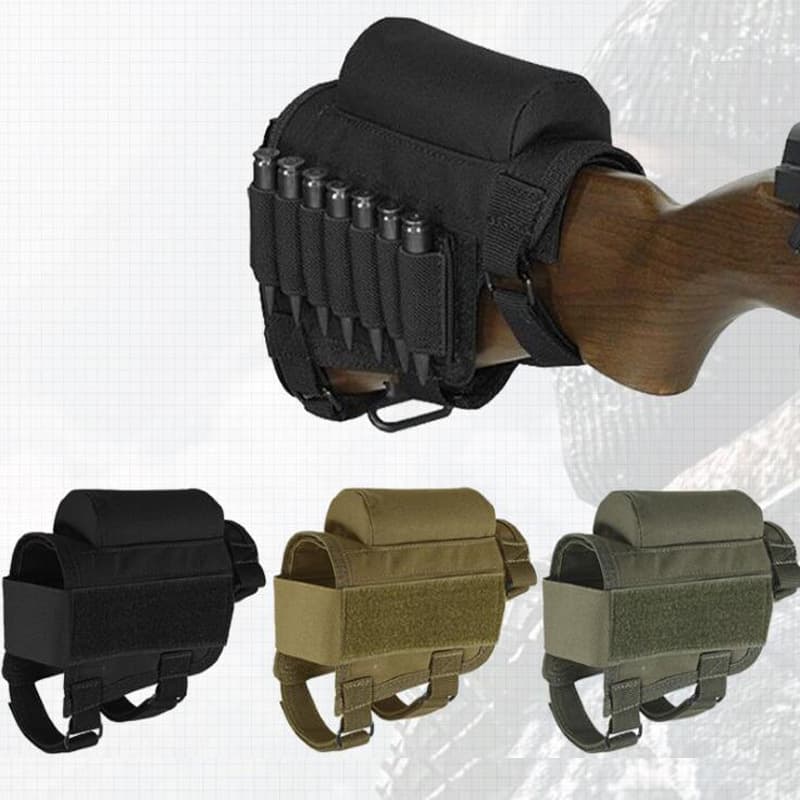 Outdoor Tactical Bullet Pouch Shotgun Cheek Rest Bag Multi-Functional Gun Stock Bag CS Tactical Bag Shotgun Hanging Pouch Holder