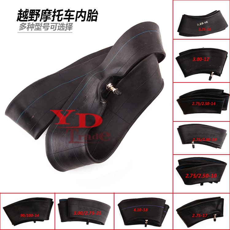 Off-road motorcycle inner tube tire 10" 12" 14" 16" 17" 18" 19" 21" straight valve inner tube