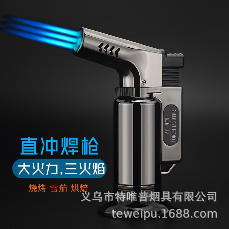 BBQ Baking Kitchen Igniter Triple Flame Single Flame Welding Torch Mini High Temperature Outdoor Fire Lighter Blowtorch Windproof