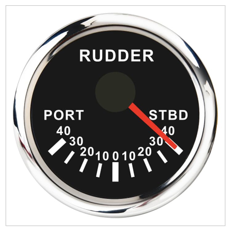 52mm Boat Yacht Fishing Vessel 12V/24V Pointer Rudder Angle Gauge