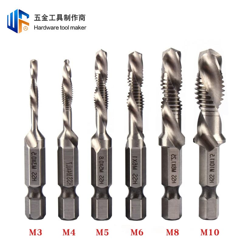 Hex Handle Composite Thread Tap Hand Drill Punching Thread One-piece Drill Bit Set Tools For Spiral Tap