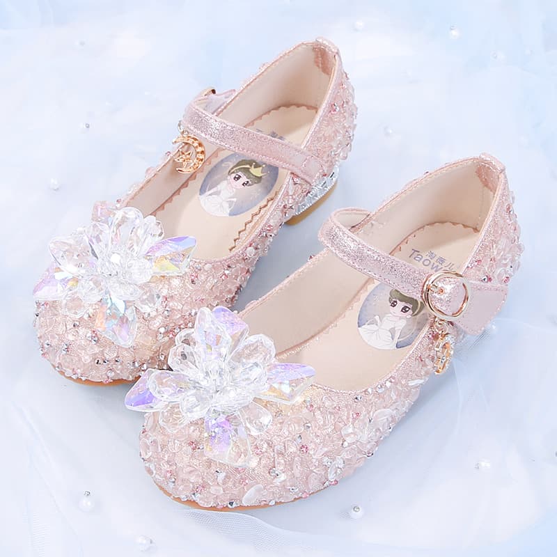 Premium Children's High Heel Crystal Shoes for Girls Princess Shoes 2025 Spring and Autumn Newborn Baby Shoes