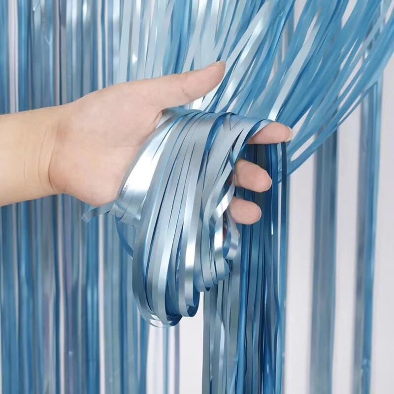 2M Matte Rain Silk Curtain Wholesale Birthday Party Wedding Background Wall Decoration Arrangement Rain Silk Door Curtain Tassel