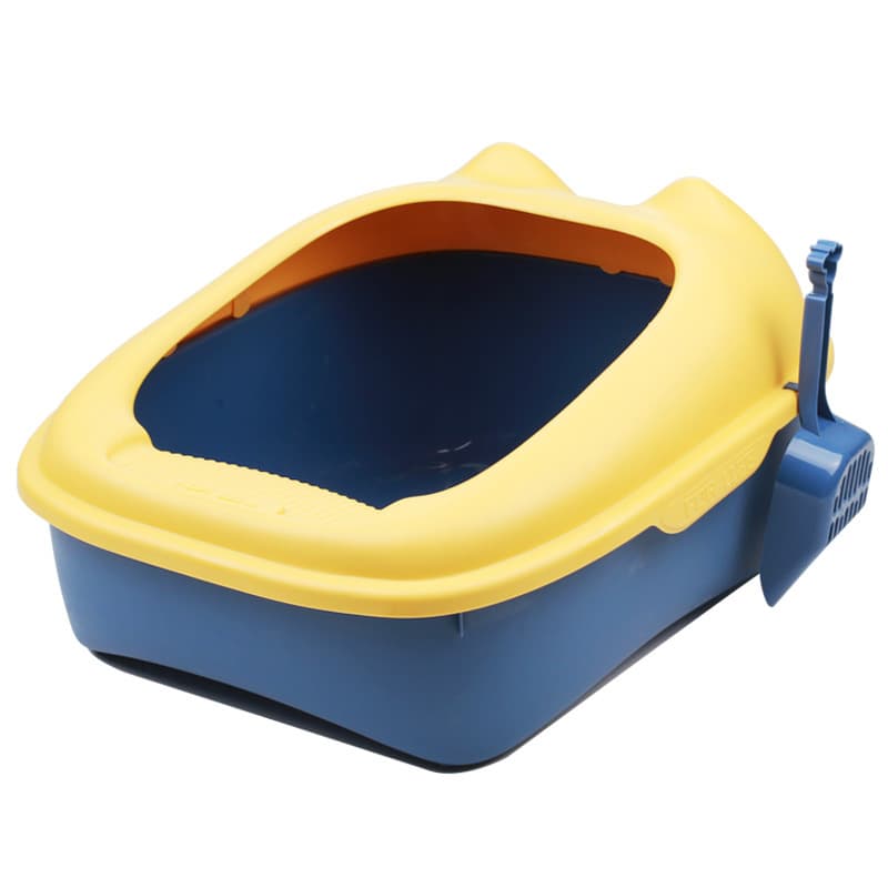 Semi-enclosed Cat Litter Box Cat Toilet Pet Supplies High Edge Anti-Splash Large Size with Litter Scoop