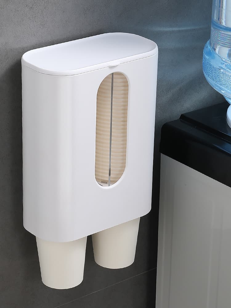 Disposable Cup Holder Automatic Cup Dispenser Water Dispenser Cup Rack No Drilling Wall Mounted Paper Cup Storage Rack Wholesale