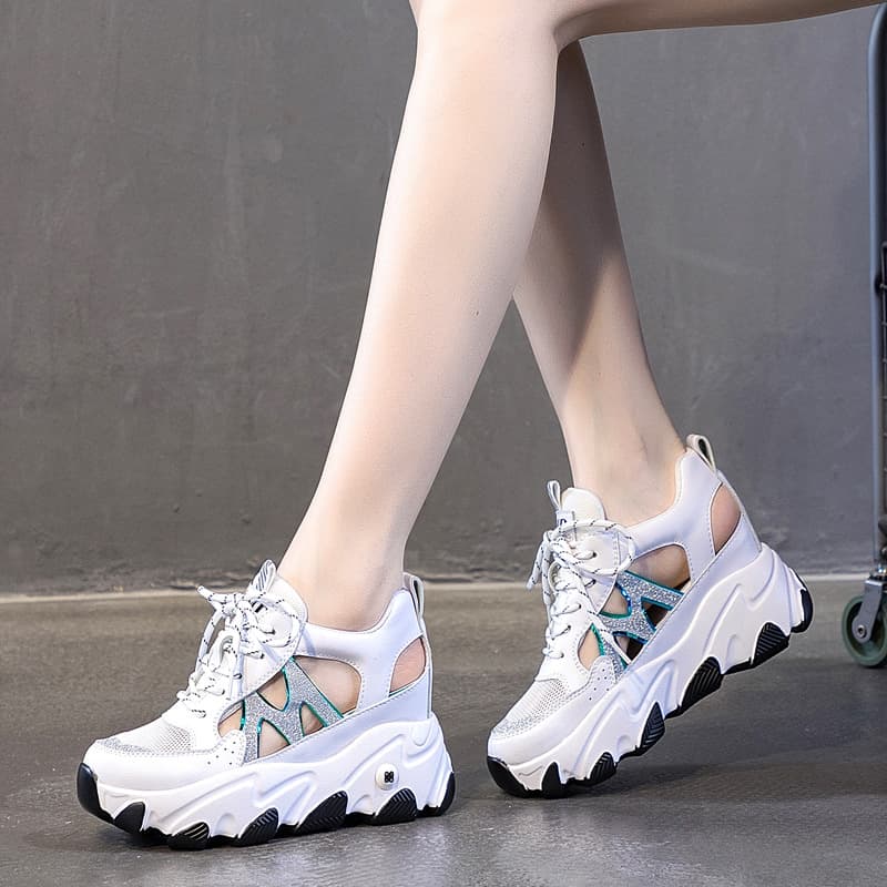 Spring/Summer New Style Platform Chunky Dad Sandals Genuine Leather Women's Casual Sports Shoes