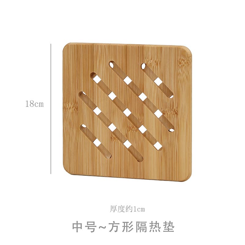 Hotel Portable Thick Round Coaster Wholesale Hollow Bamboo Heat Insulation Mat Table Mat Factory Wholesale