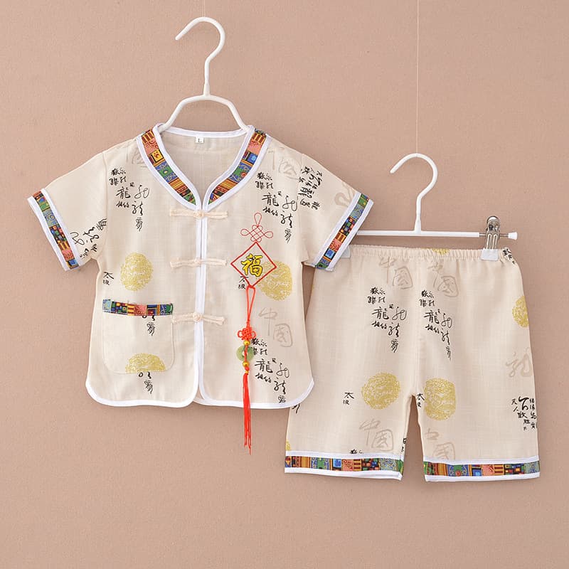 Children's Hanfu Set Summer 2025 New Retro Chinese Ethnic Style Tang Suit Hanfu Toddler Two-piece Set