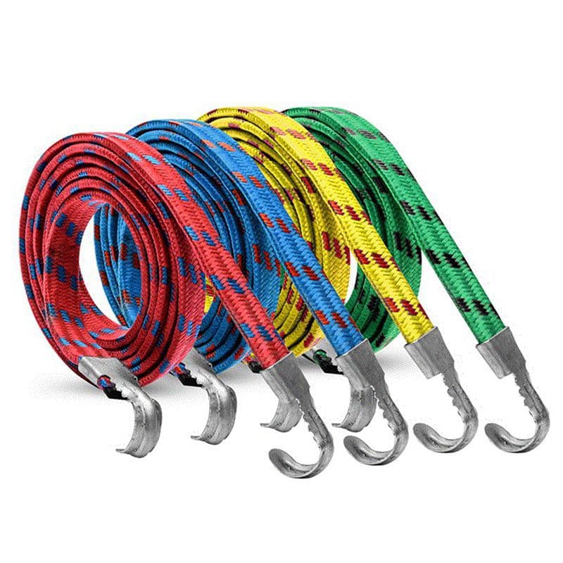 1.4m Bicycle Tie-Down Straps for Electric Vehicle Motorcycle Rear Rack Luggage, Elastic Bands with Hooks