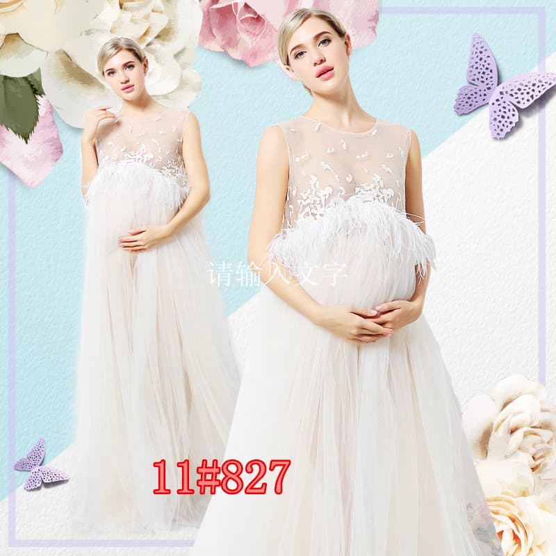 New Korean-style Trailing Long Dress for Maternity Photo Shoot, Fairy Look for Pregnant Women, Studio Photography Theme Costume