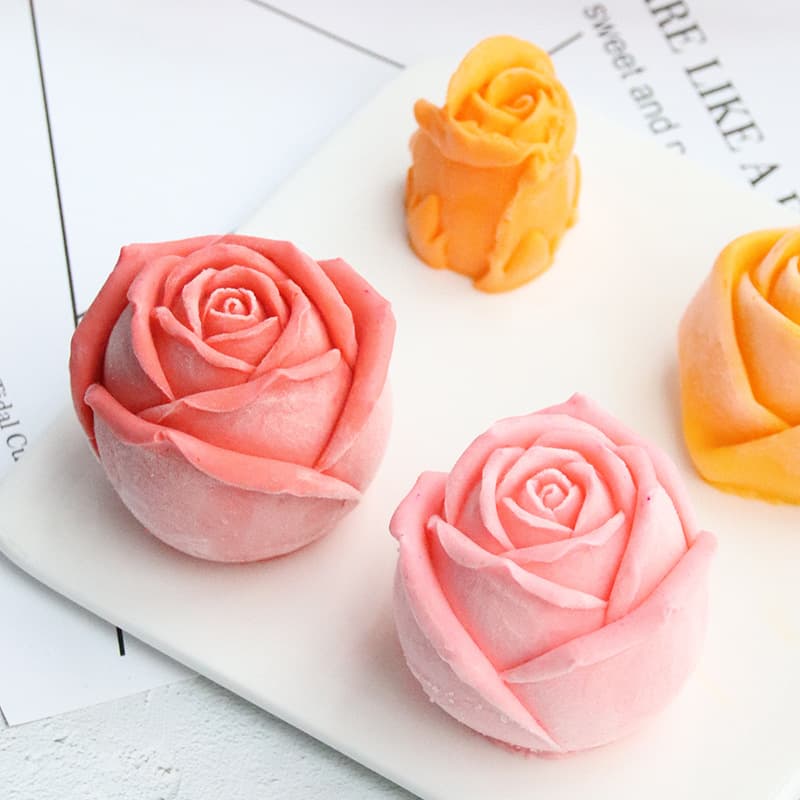 Cross-border Valentine's Day Cake Mold 6-Cavity Unbloomed Rose Silicone Mold DIY Cake Chocolate Baking Tool