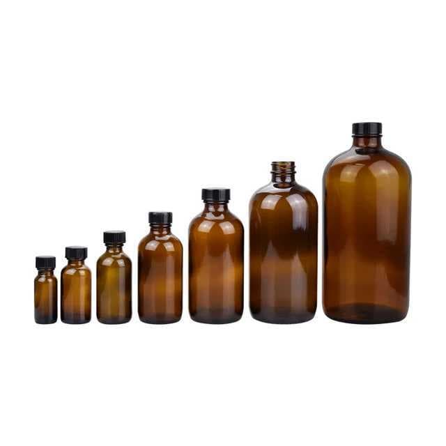 Hand Sanitizer Glass Bottle 500ml Amber Light-Blocking Glass Disinfectant Refill Bottle Health Supplement Packaging Empty Bottle