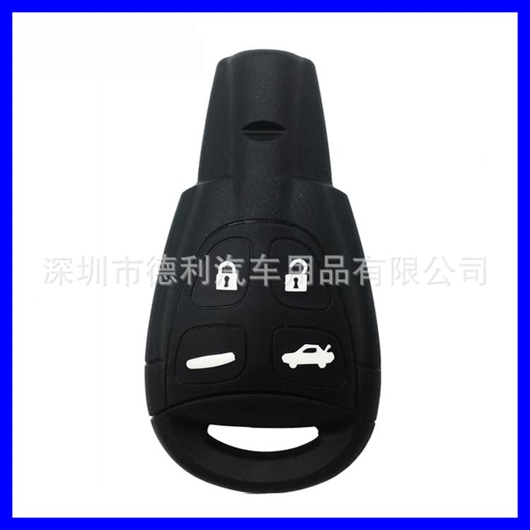 Compatible with Saab 4-Button Car Smart Key Case, Car Remote Key Case Remote Control Shell Soft Rubber