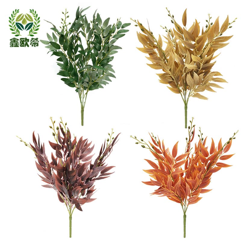 Artificial Willow Leaf Green Forest Wedding Aisle Decoration Home Decor Accessories Factory Wholesale