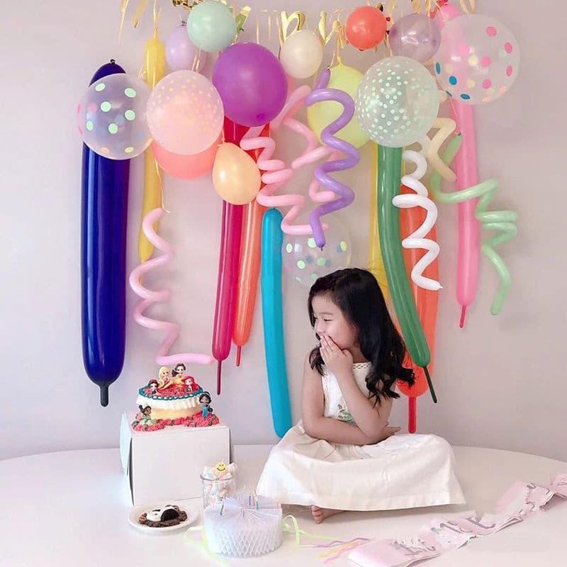 New INS Curly Balloon Set Theme Kids Birthday Party Decoration Balloon Kit Baby First Birthday Setup