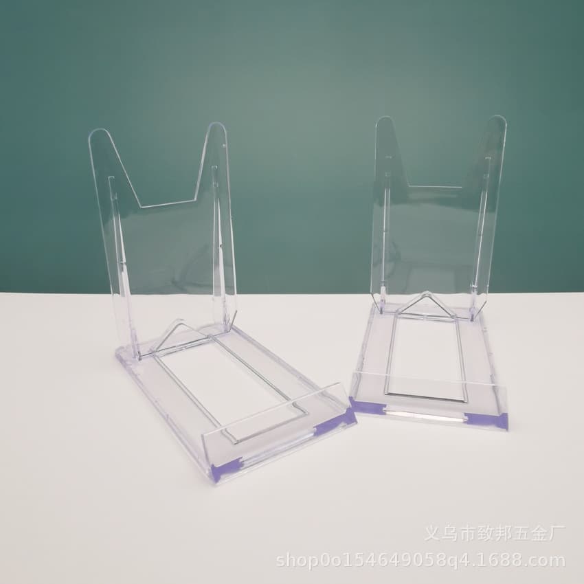 Plastic business card holder, plate rack, plate support, craft plate display stand, photo frame, medal display stand, detachable and assembleable