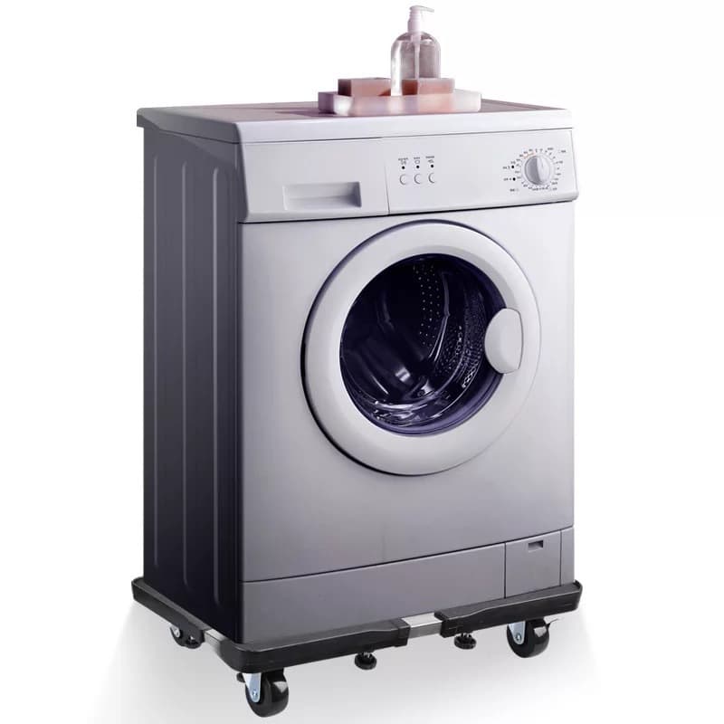 Adjustable Stainless Steel Storage Rack, Universal Refrigerator Base with Wheels for Washer Moving