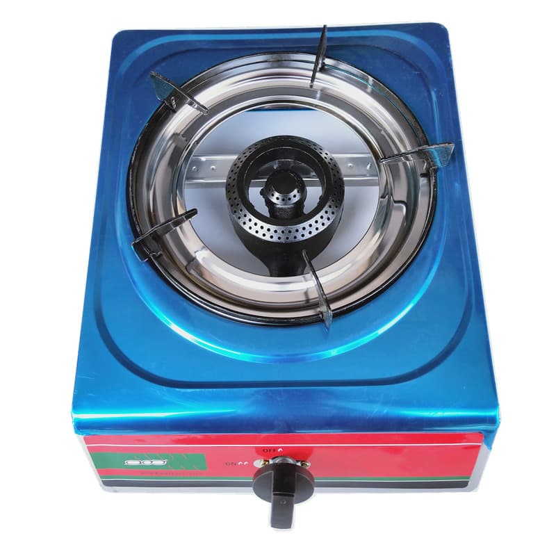 06 Thickened Stainless Steel Household Single Burner Gas Stove for Liquefied Petroleum Gas / Natural Gas, Small Honeycomb Desktop Single Burner Gas Cooker