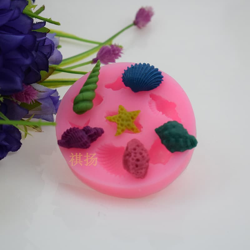 Professional sales of diy baking molds conch seashell starfish high quality fondant cake chocolate decoration mold