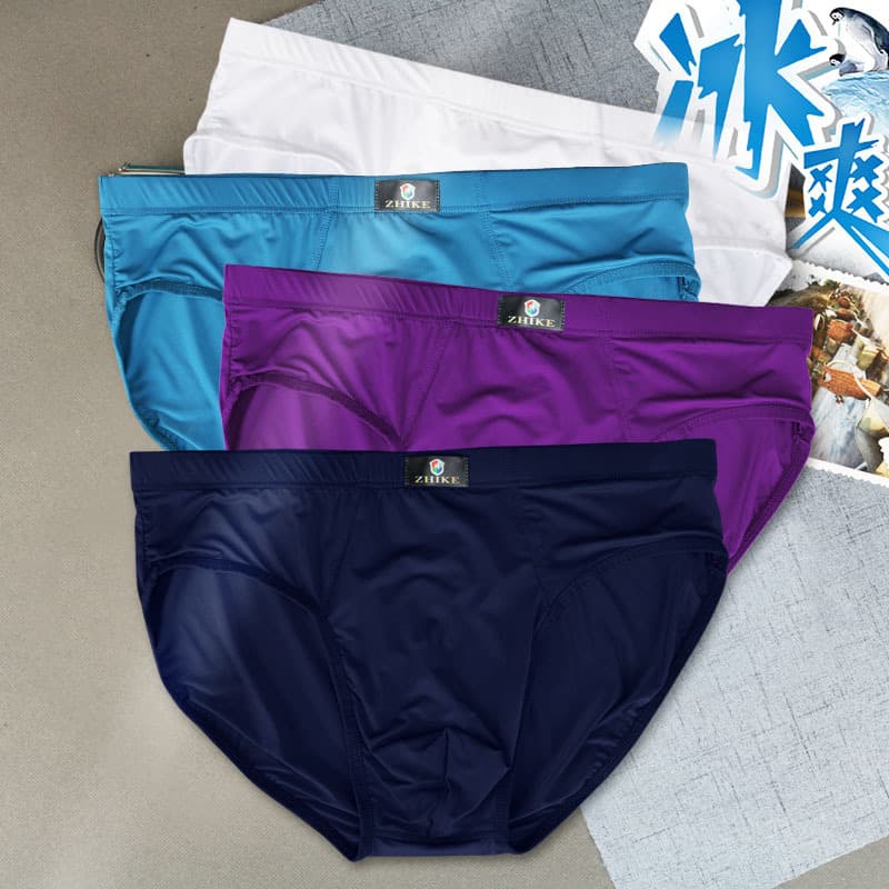 Ice Silk Men's Triangle Briefs Thin Sexy Breathable Summer Cool Men's Underwear Triangle Briefs Youth