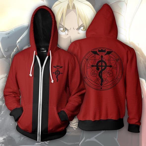 The Alchemist Edward 3D Printed Sweater Cardigan Hoodie Cosplay Animation Peripheral