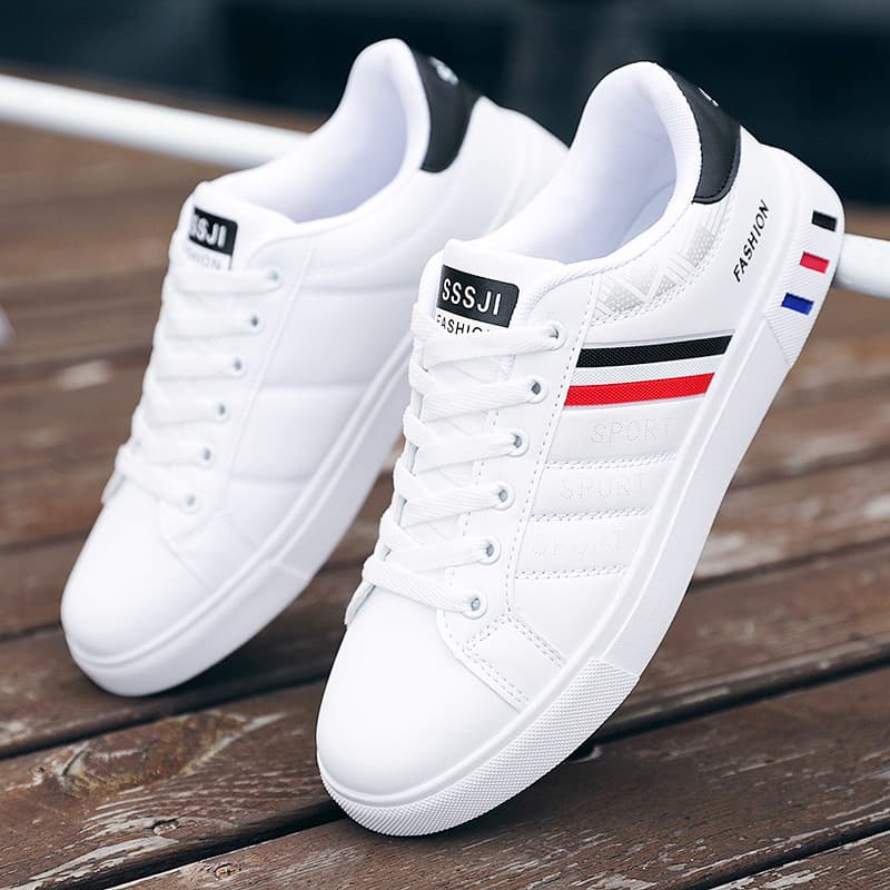 Men's Spring New Sports Casual Shoes Fashion Low Top White Sneakers Korean Style Student Skate Shoes