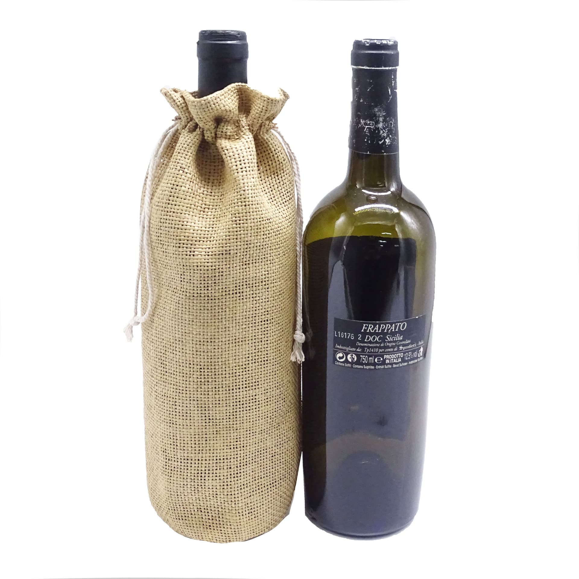 Factory Wholesale Wine Gift Storage Bag Red Wine Packaging Bag Bulk Vintage Burlap Drawstring Cinch Wine Bag