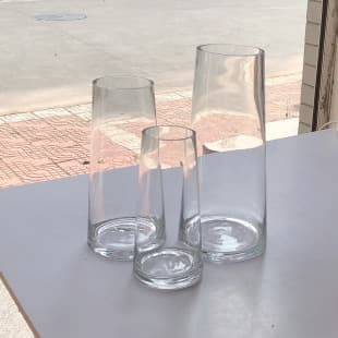 Nordic T-Shape Glass Vase for Flower Arrangement Tabletop Hydroponic Vase Gray Tone Desktop Decoration Beautiful Vessel