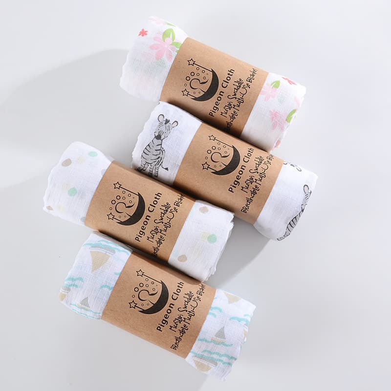 Newborn swaddle blanket, double-layered cotton gauze baby wrap, beach towel, summer supplies, double-layered checkered swaddle blanket