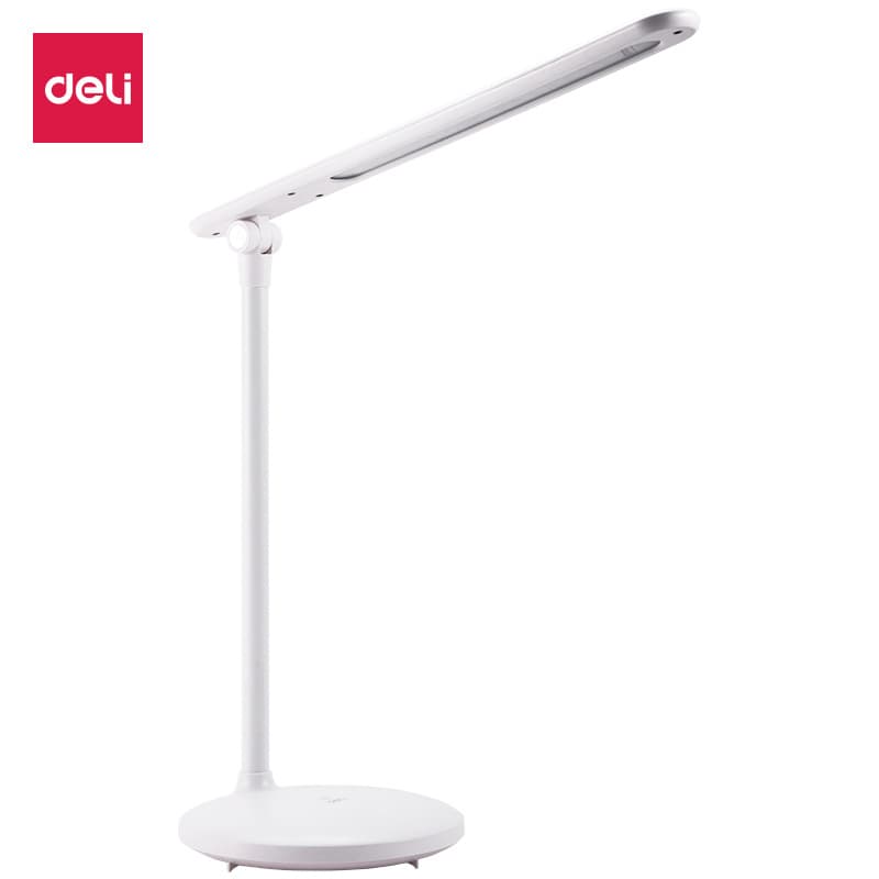 Deli 4328 LED Desk Lamp with Rechargeable Function, Adjustable Student Reading Light, Bedside Lamp for Study Room