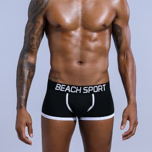 Dropshipping Men's Cotton Boxer Briefs Low-Rise Sexy Underwear Double-Layer Pouch Breathable Sweat-Wicking Shapewear Trendy