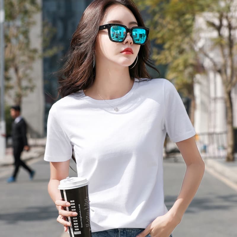 269 White T-Shirt Women Short Sleeve Summer 2021 New Loose Fit Cotton Casual Top Korean Style