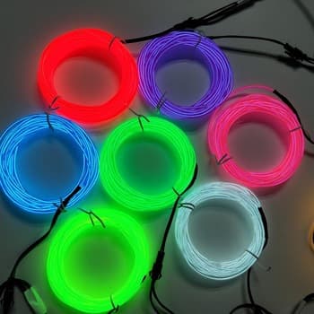 Decorative EL cold light wire with edge trim, dance costume luminous wire 1m 3m 5m set, colorful flexible
