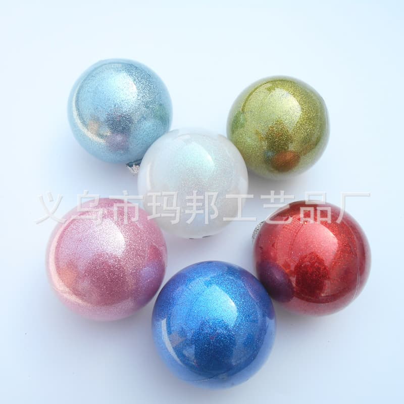 8cm Transparent Glitter Christmas Ball That Does Not Shed Powder and Can Be Powdered Christmas Ball Christmas Decoration High Translucency Transparent Ball