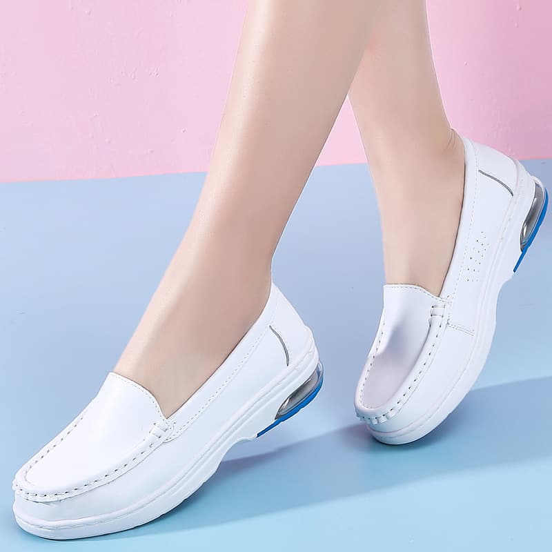 New Four-Season Hospital White Nurse Shoes, Comfortable Wedge Heel Soft Sole Non-Fatigue Korean Style Work Shoes