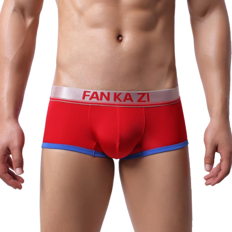 Wholesale Vankaz men's boxer briefs with color matching large size mid-waist U convex sexy sports foreign trade underwear for men AliExpress