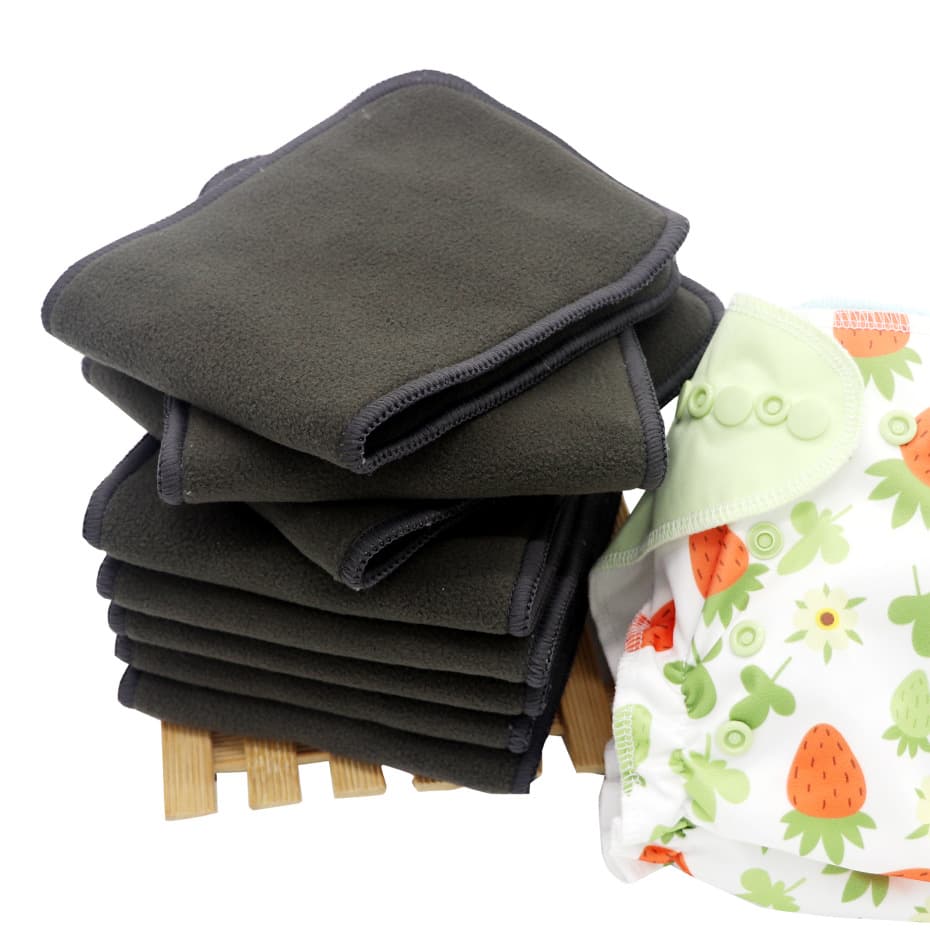 4-layer bamboo charcoal fiber diaper pads, specially for cloth diaper pants, washable and shape-retaining for all seasons.