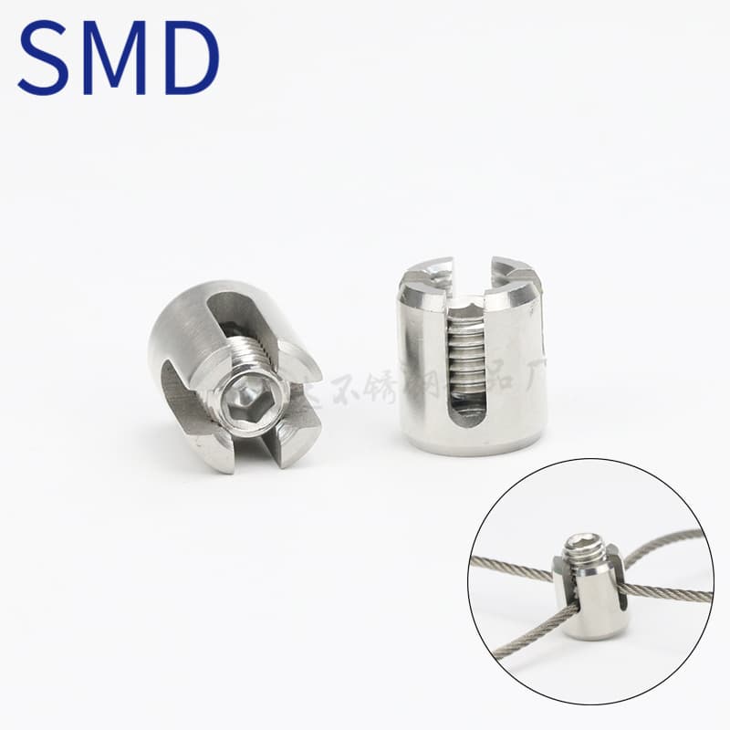 Cross Wire Rope Clamps in 316 Stainless Steel for Wall Greening, Cross Clips and Heads