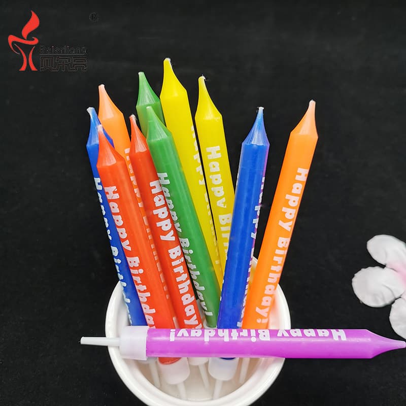 Macaron color silk screen happy birthday letters happy birthday candle cake decoration fresh small candle