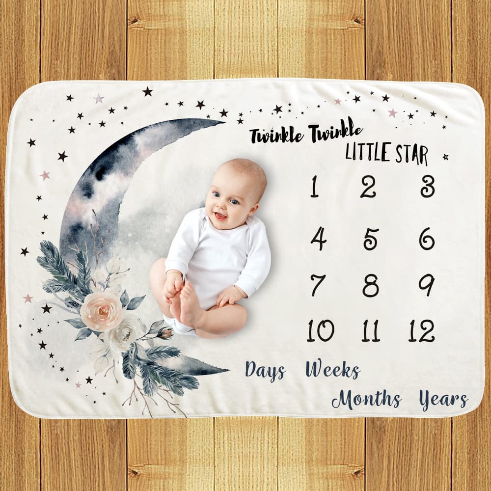 Newborn Photography Blanket Milestone Blanket Baby Cover Blanket Background Cloth Blanket Moon Series Factory Direct Supply