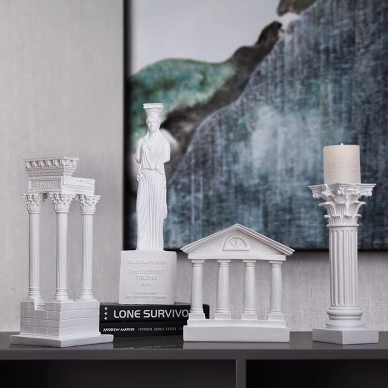 Greek Temple Ruins Decoration European Roman Column Architecture Sculpture Home Decorations Resin Photography Props Decoration