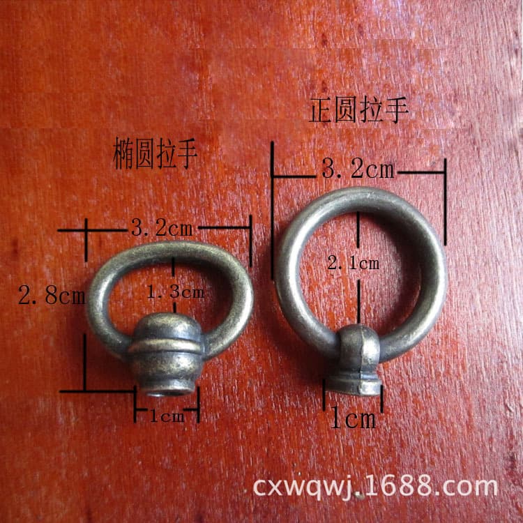 Supply zinc alloy classical handle furniture cabinet drawer single hole ring small handle perfect round oval double selection