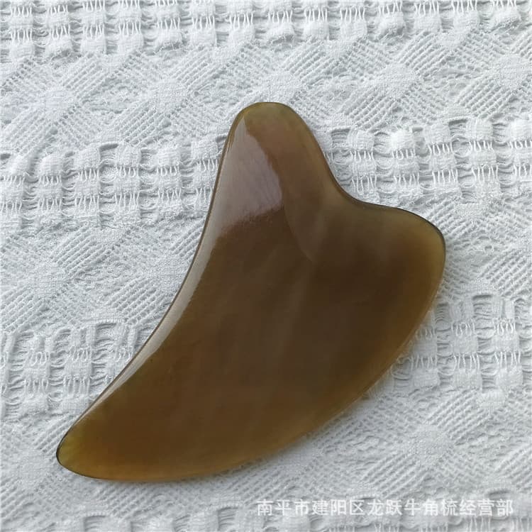 Fuzhou Source Wholesale White Yak Horn Tendon Scraping Stick Gua Sha Board Eye Facial Scraping Board Massage Eye Scraper Natural Handmade