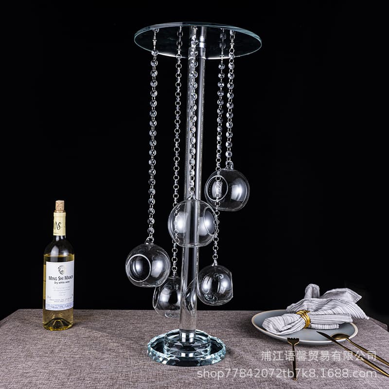 High-end European style luxury five-head crystal candle holder Wedding glass road guide crystal pendant crystal candle holder