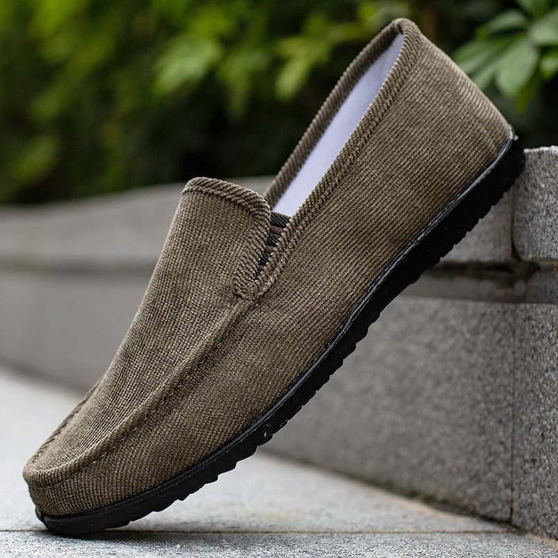 Spring/Summer Cloth Shoes Men's Cross-Border Soft Sole Breathable Men's Casual Lightweight Polyurethane Sole Slip-On Driving Shoes