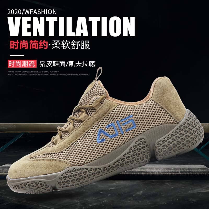 Niugangwang Lightweight Breathable All-Season Safety Shoes, Anti-Smash Anti-Puncture Steel Toe Shoes, Fashion Casual Lightweight Work Shoes