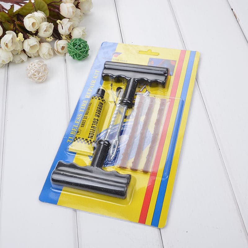 Car Emergency Tire Repair Tool Kit, Vacuum Tire Puncture Repair Plug Strip, Motorcycle Tire Repair