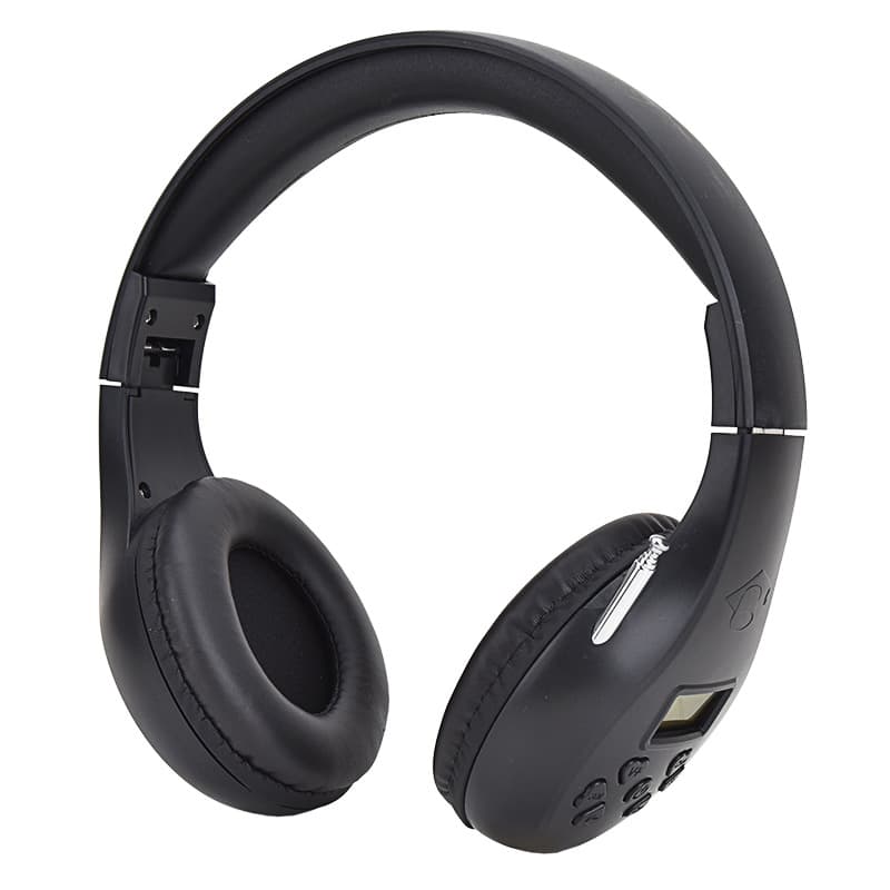 FM radio headphones, Bluetooth portable multi-functional lightweight portable music player with heavy bass, suitable for outdoor use.