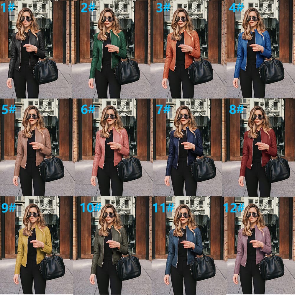 eBay Amazon Hot Seller Wish New Arrivals Autumn/Winter Women's Fashion Leather PU Suit Small Jacket 6036